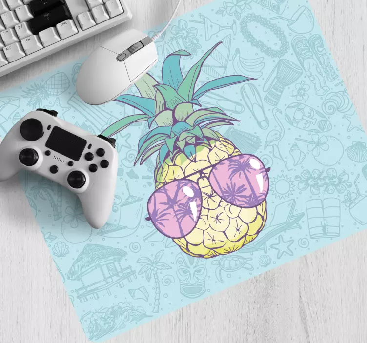 Originele muismat ananas met zonnebril - TenStickers