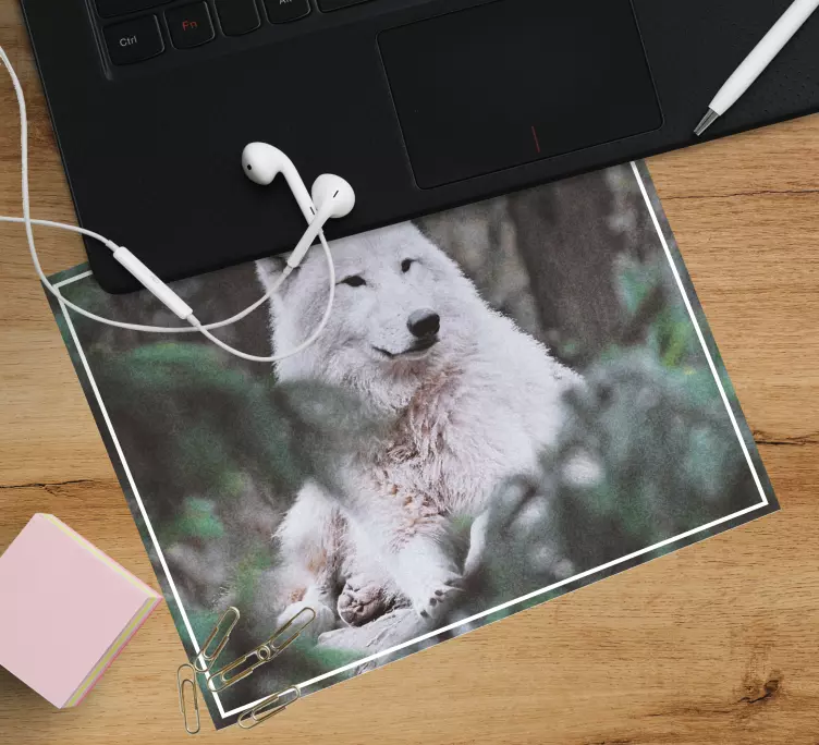 Originele muismat arctic wolf sereniteit - TenStickers