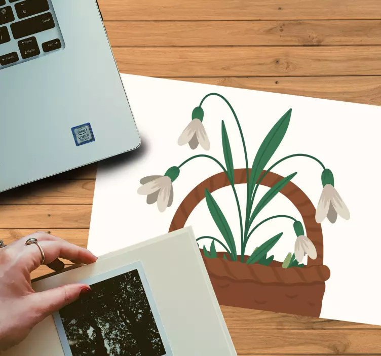 Originele muismat basket van sneeuwklokjes - TenStickers