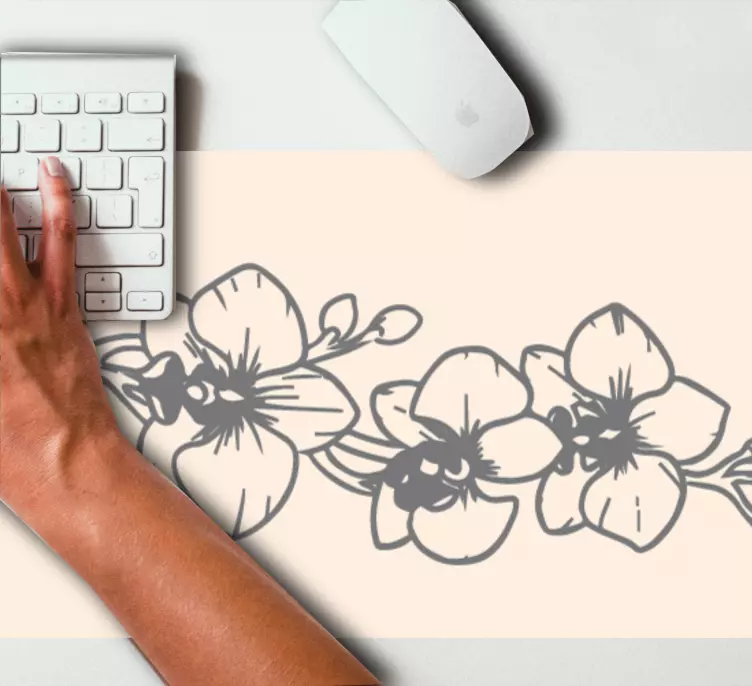 Originele muismat bloeiende orchideeënpatronen - TenStickers