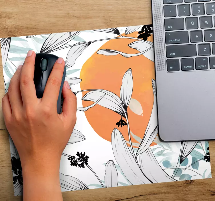 Originele muismat botanisch bladmotief - TenStickers