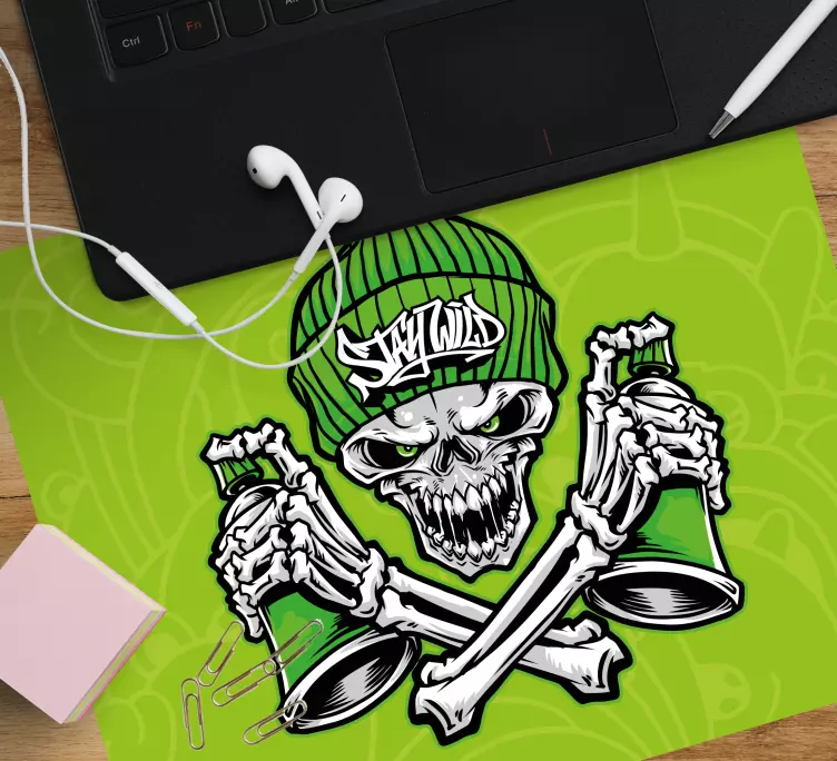 Originele muismat edgy skull concept - TenStickers