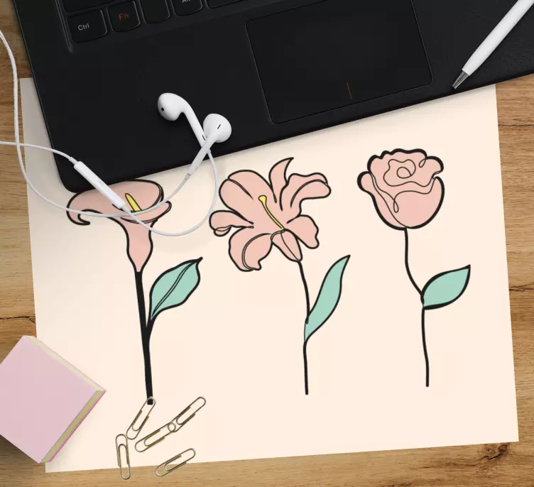 Originele muismat floral elegance trio - TenStickers