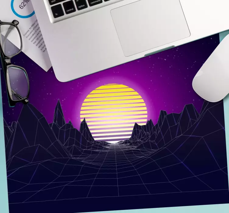 Originele muismat geometrisch zonsopgang landschap - TenStickers