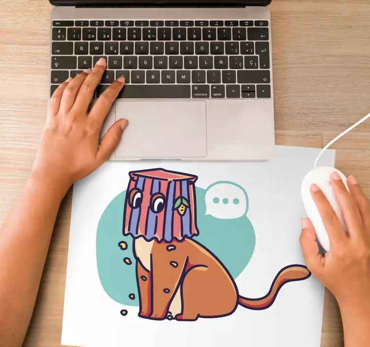 Originele muismat grappige kattenillustratie - TenStickers