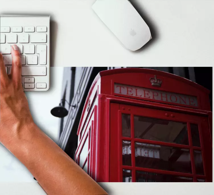 Originele muismat historische telefooncel - TenStickers