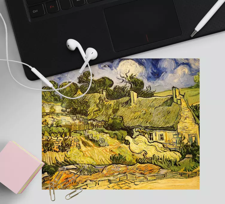 Originele muismat landschaps cottage scene - TenStickers