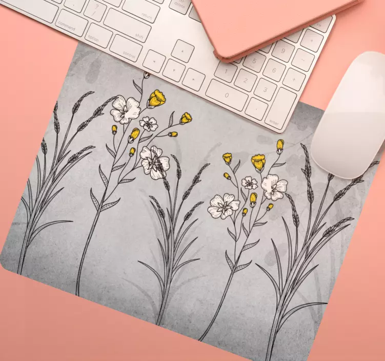 Originele muismat met bloemenmotief accent - TenStickers