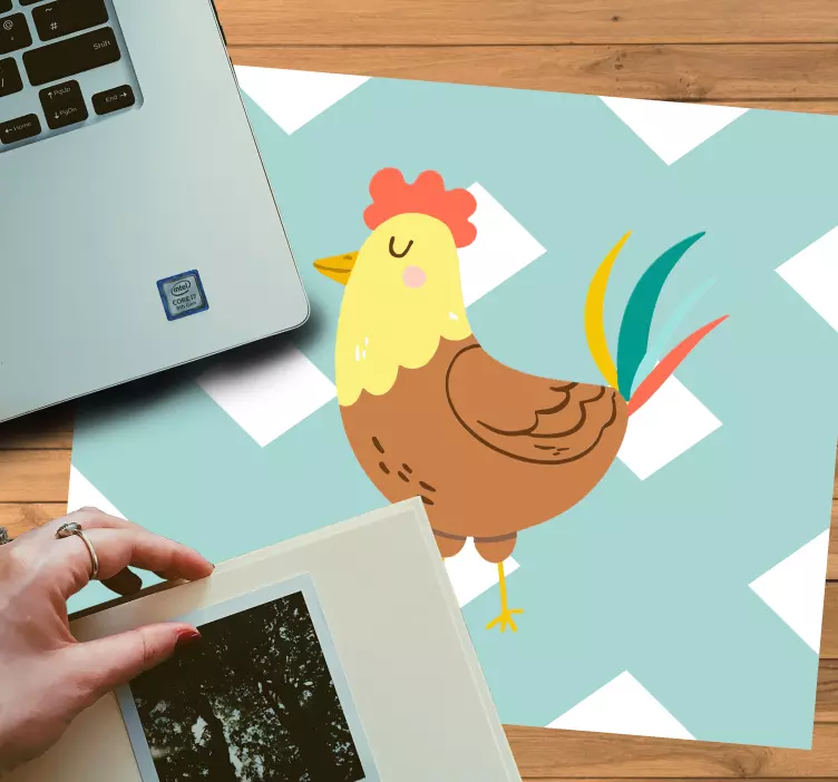 Originele muismat met charmante hen illustratie - TenStickers