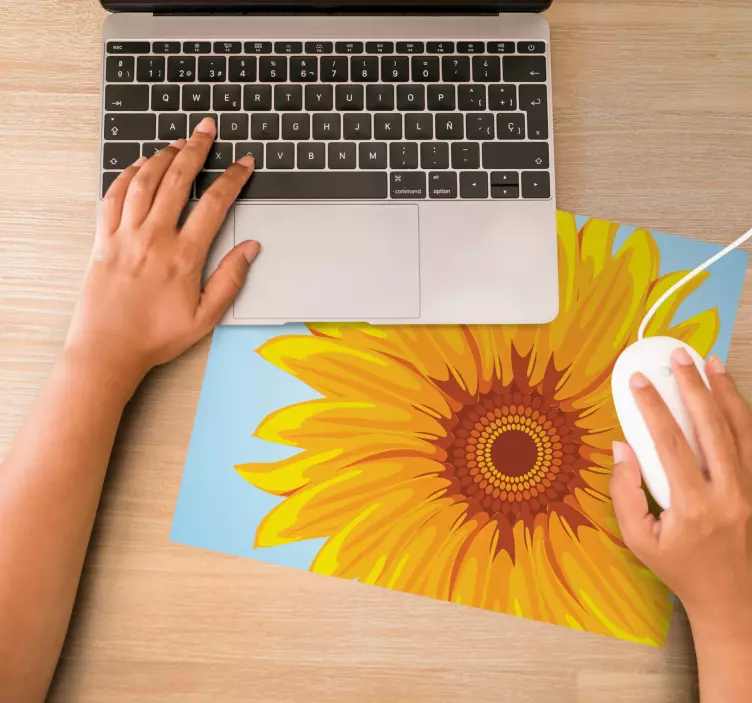 Originele muismat met helder zonnebloemmotief - TenStickers