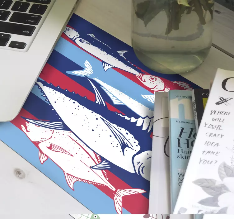 Originele muismat met vissende dieren thema - TenStickers