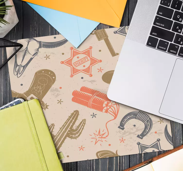 Originele muismat met western thema elementen - TenStickers