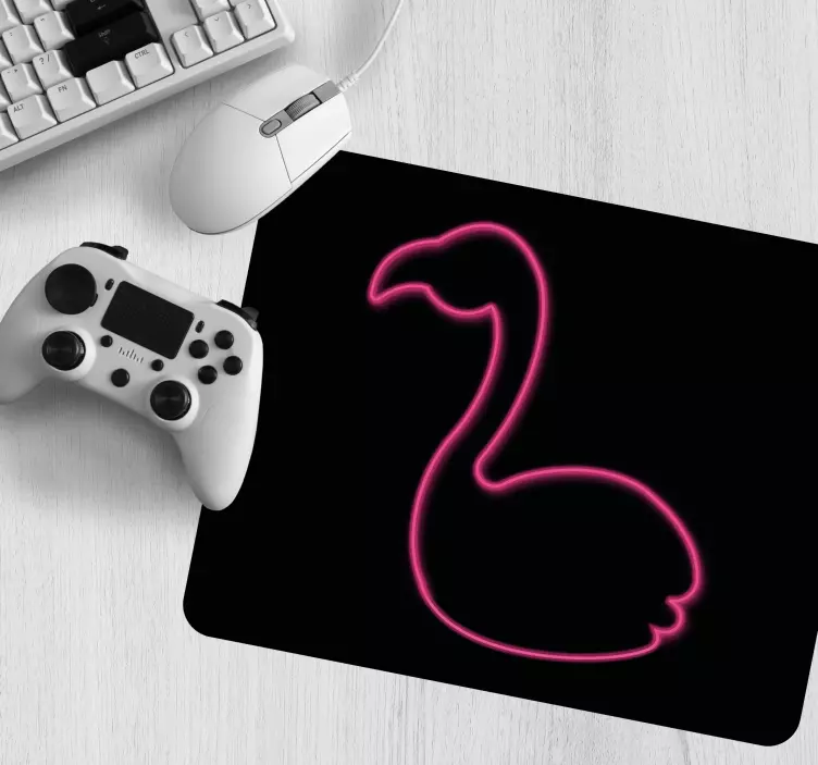 Originele muismat neon flamingo silhouet - TenStickers