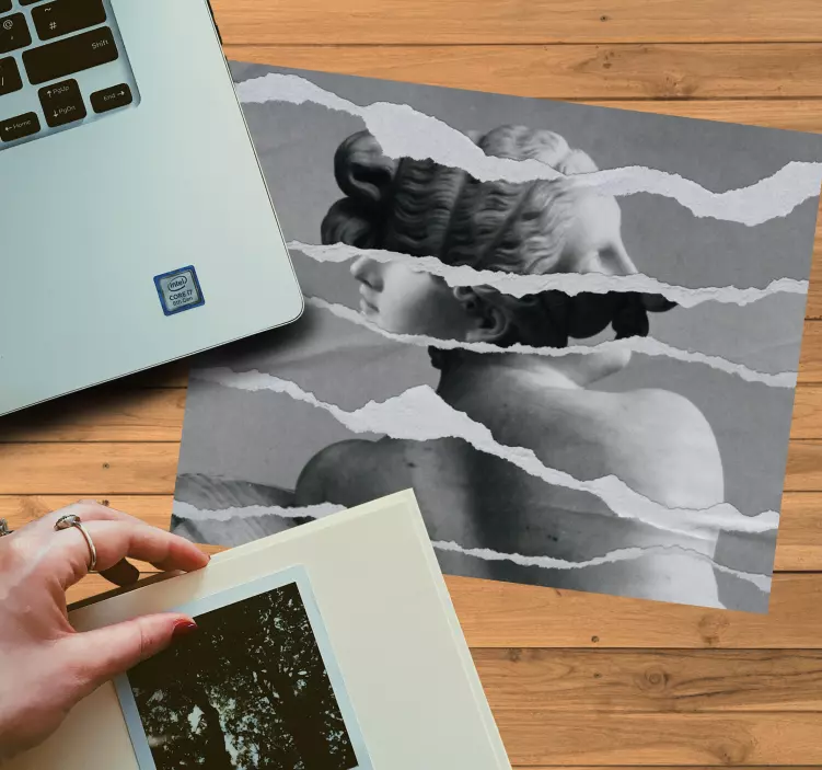 Originele muismat ripped portret compositie - TenStickers