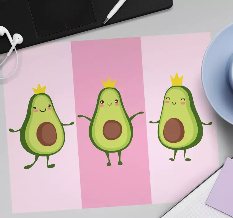 Originele muismat schattige avocado personages - TenStickers