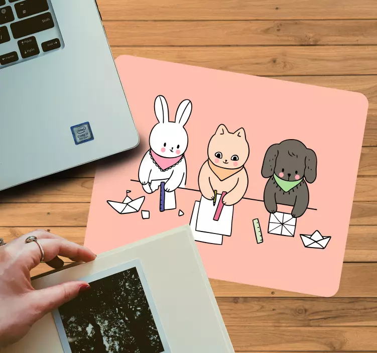 Originele muismat schattige dieren vrienden - TenStickers