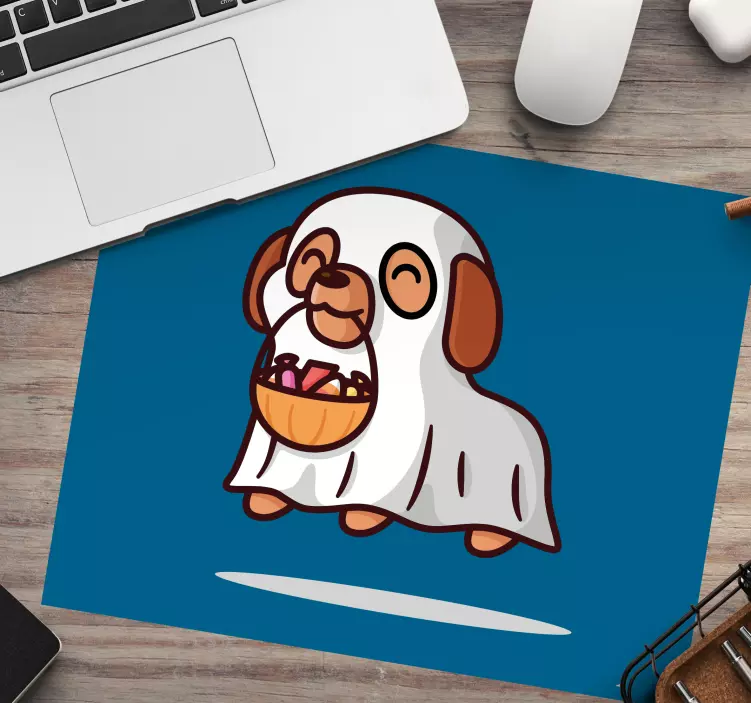 Originele muismat schattige spookachtige pup - TenStickers