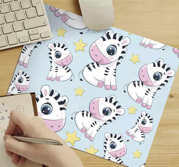 Originele muismat schattige zebra figuren - TenStickers