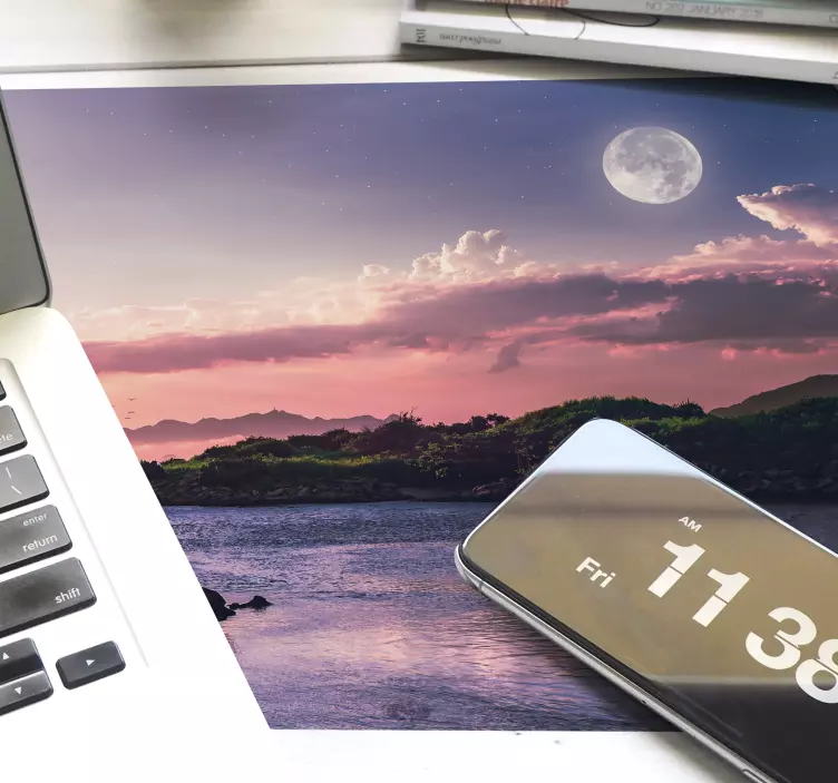 Originele muismat schilderachtige rivier schemering - TenStickers