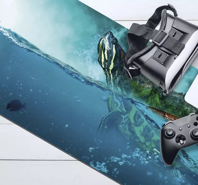 Originele muismat schildpad onderwater scene - TenStickers