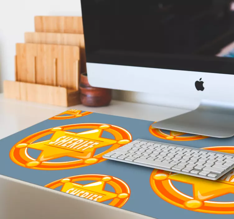 Originele muismat sheriff ster patroon - TenStickers