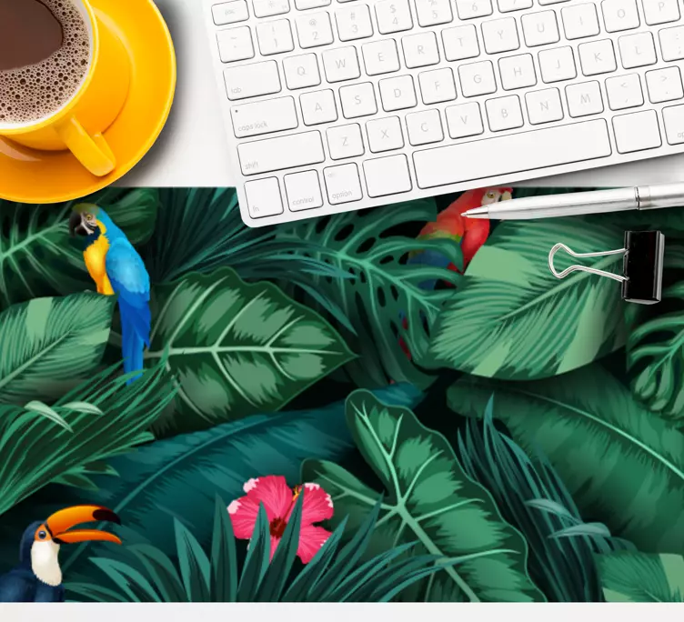 Originele muismat tropisch vogelpatroon - TenStickers