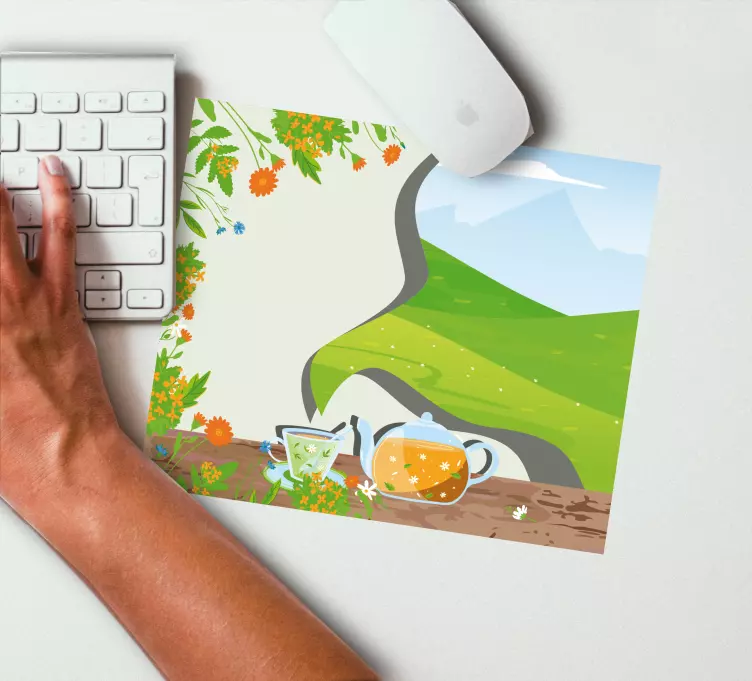 Originele muismat verfrissende kruidenthee - TenStickers