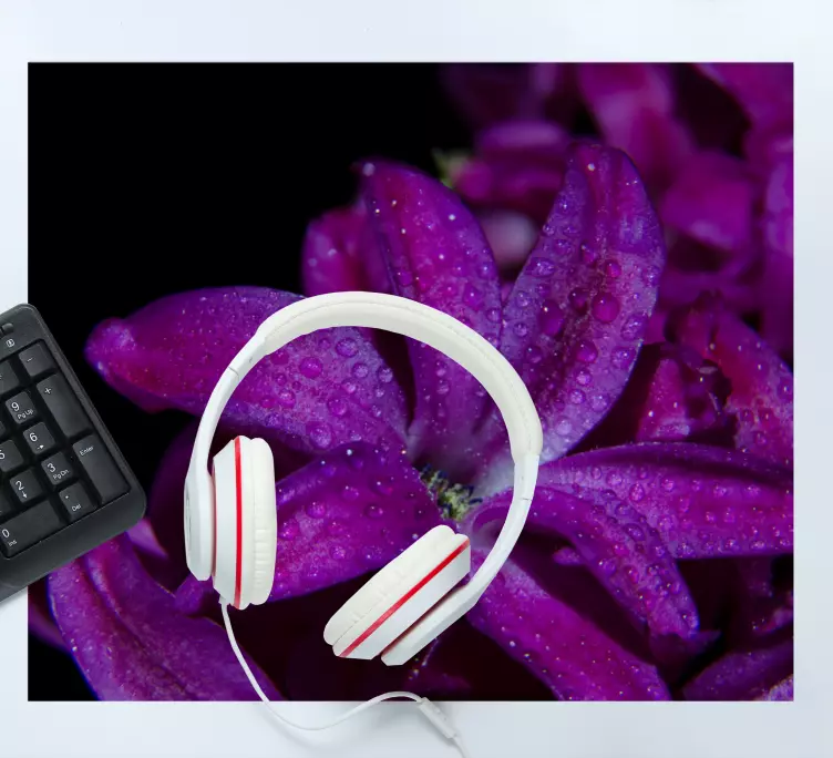 Originele muismat vibrant bloemenclose-up - TenStickers