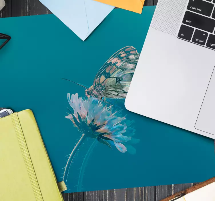 Originele muismat vlinder op bloem - TenStickers