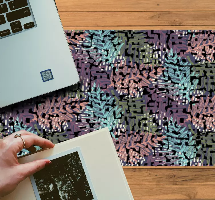 Patronen muismat abstract blad motief - TenStickers