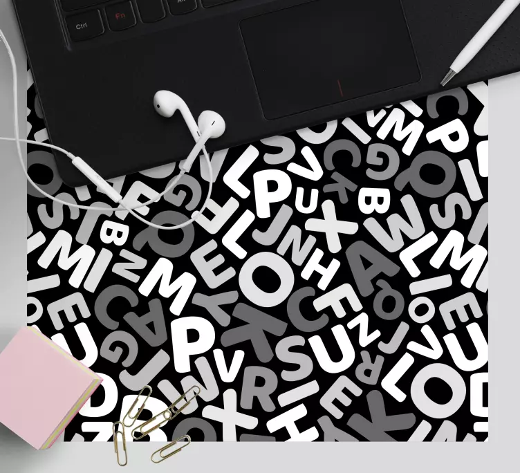 Patronen muismat abstract monochrome letters - TenStickers