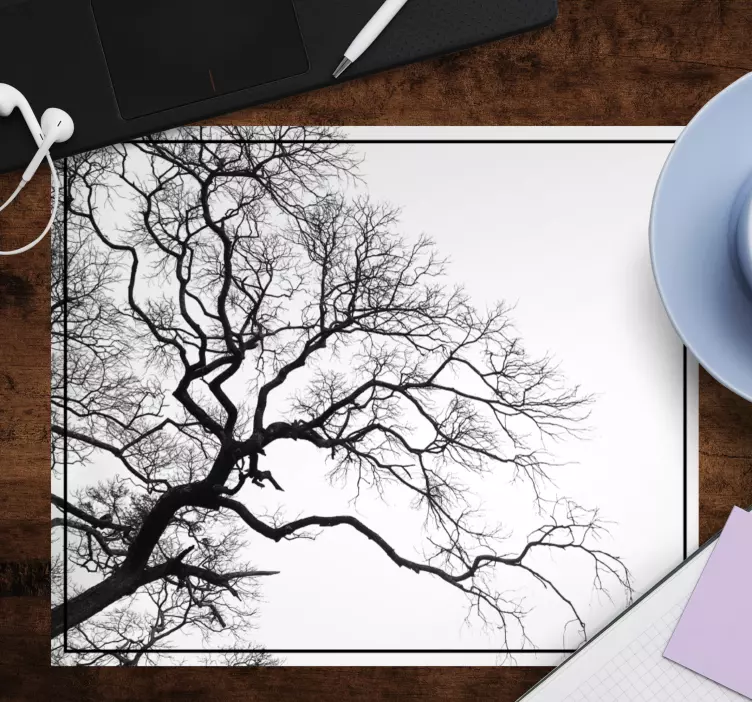 Patronen muismat bare branch silhouet - TenStickers