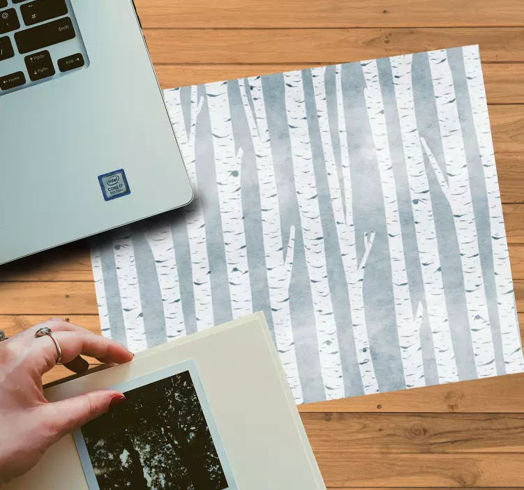 Patronen muismat berkboom strepen - TenStickers