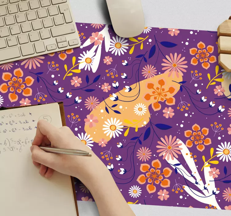 Patronen muismat bloemig kleurrijk patroon - TenStickers