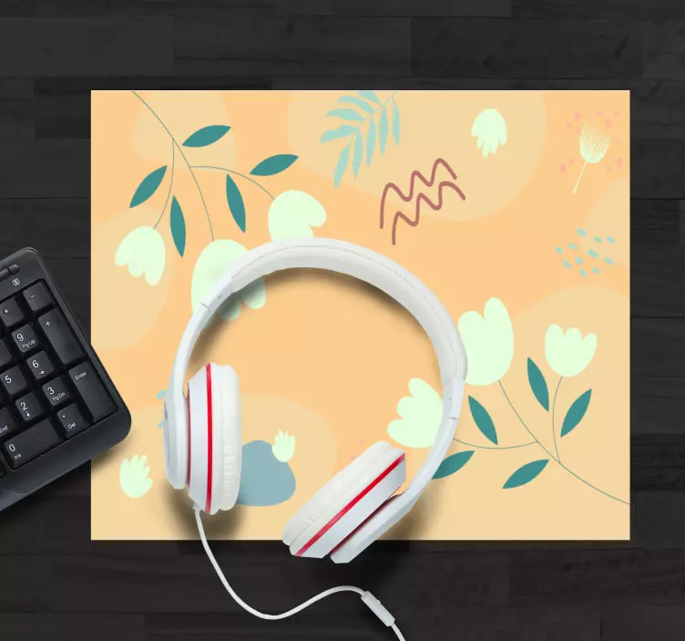 Patronen muismat bloemige abstracte vormen - TenStickers