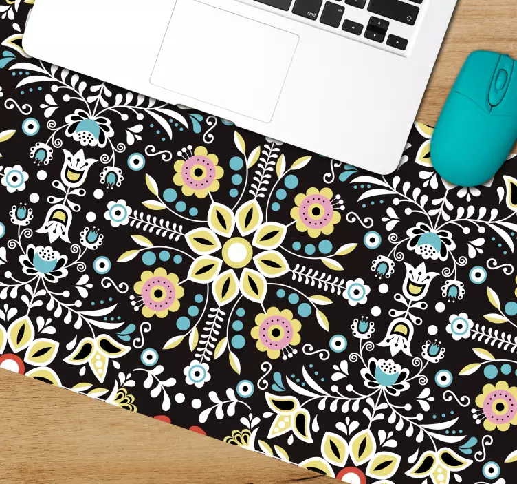 Patronen muismat bloemige kunstpatronen - TenStickers