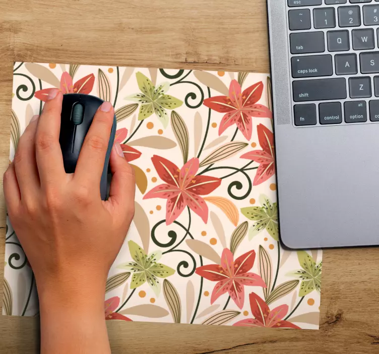 Patronen muismat bloemmotief oppervlak - TenStickers