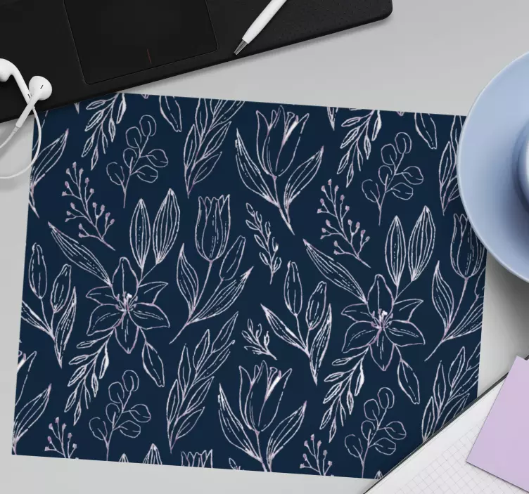 Patronen muismat botanisch blad concept - TenStickers