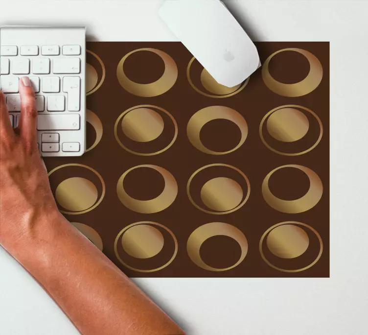 Patronen muismat circulaire bruine motief - TenStickers