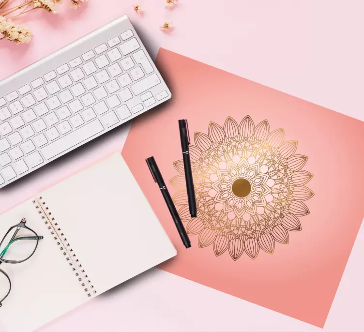 Patronen muismat elegant bloemen mandala - TenStickers