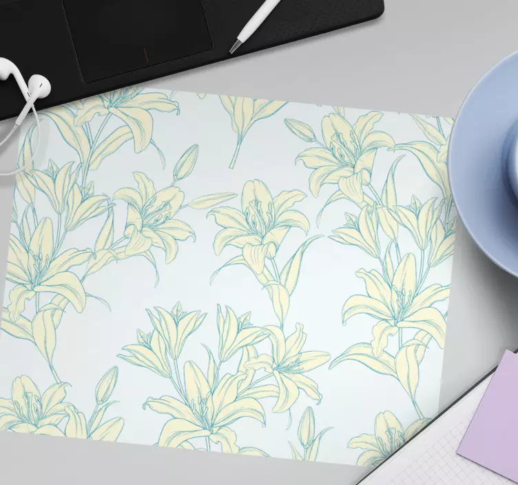 Patronen muismat elegante bloeiende elementen - TenStickers