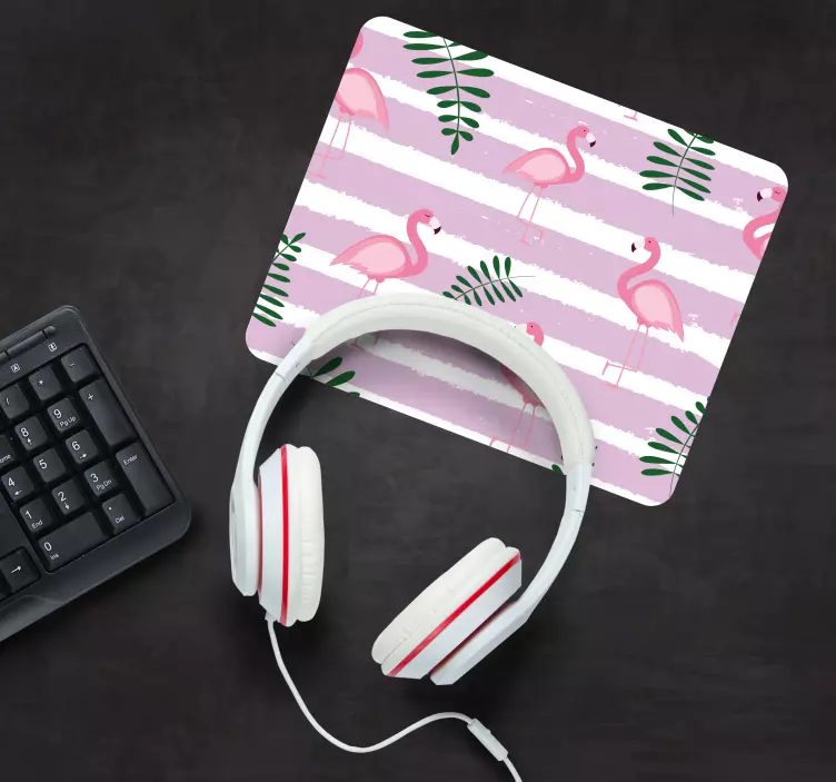 Patronen muismat flamingo bladpatroon - TenStickers