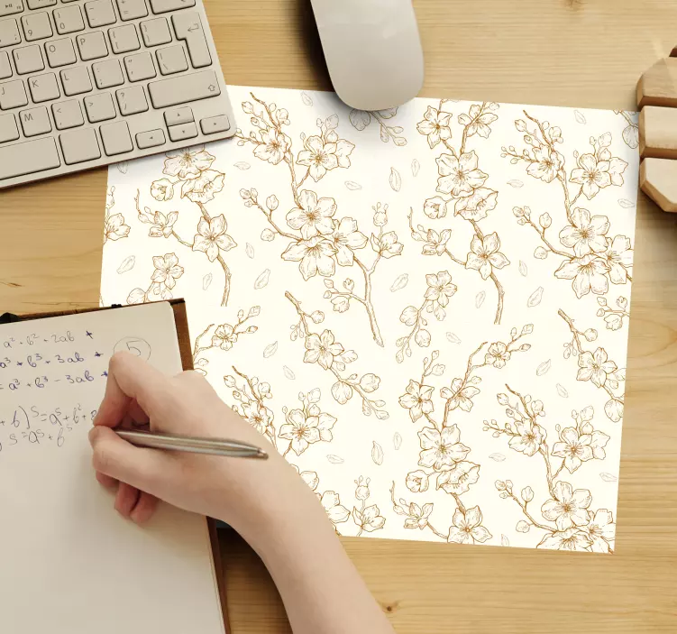 Patronen muismat floral schets kunstwerk - TenStickers