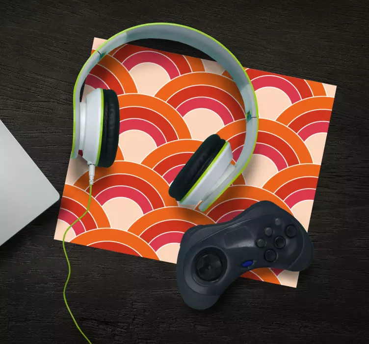 Patronen muismat gebogen regenbooggolven - TenStickers