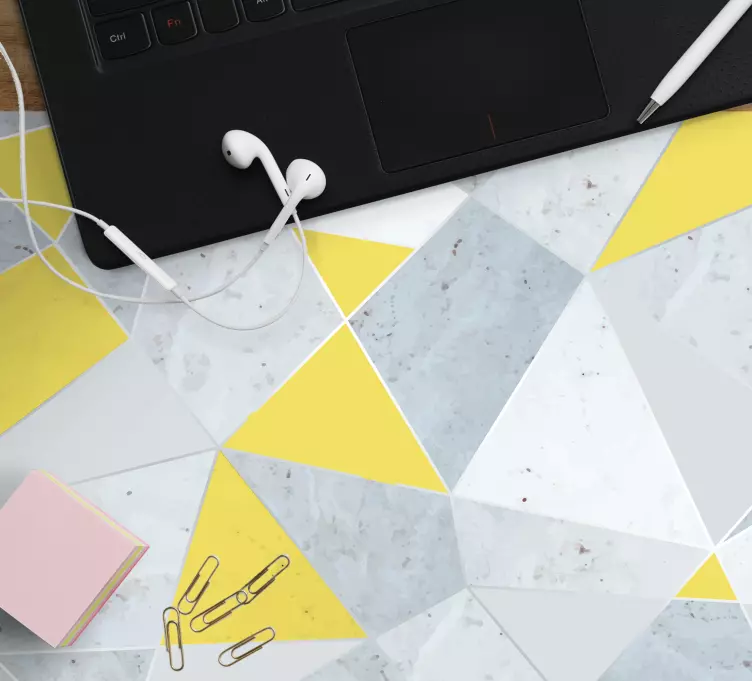 Patronen muismat geometrisch geel accent - TenStickers