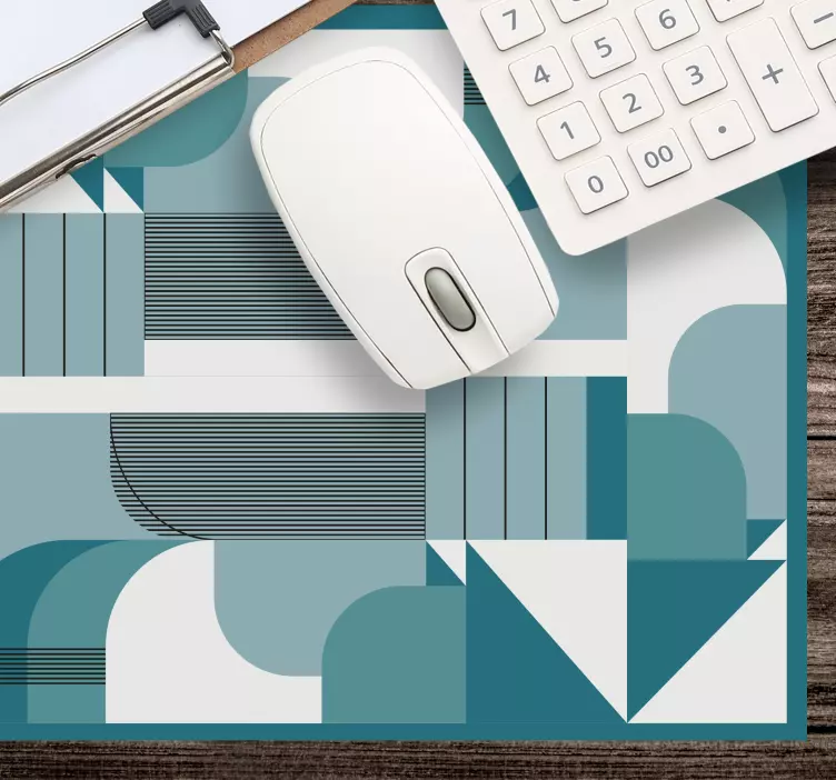 Patronen muismat geometrische azuurblauwe vormen - TenStickers