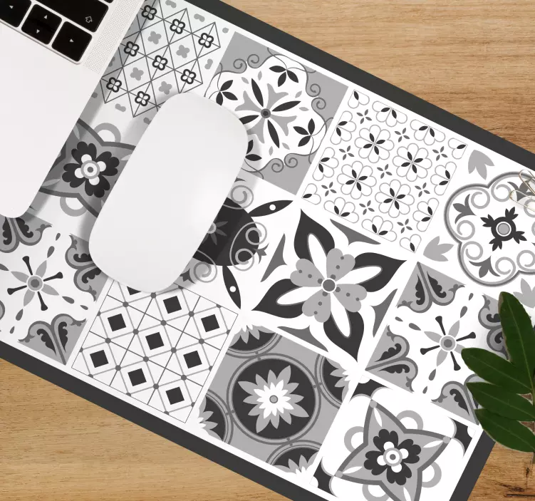 Patronen muismat geometrische bloemmotieven - TenStickers