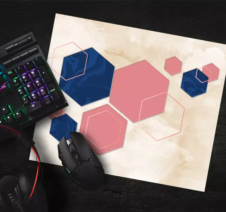 Patronen muismat geometrische hexagoonvormen - TenStickers