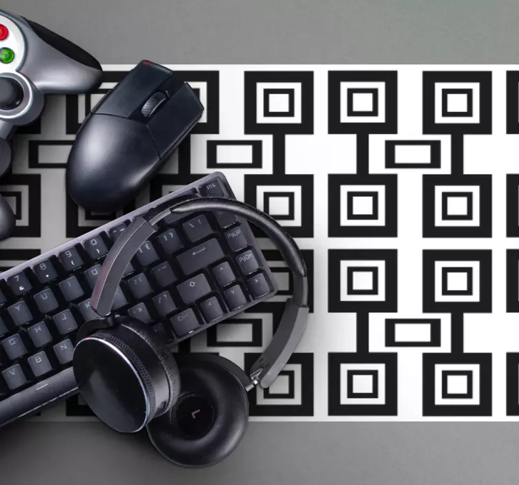 Patronen muismat geometrische vierkante indeling - TenStickers