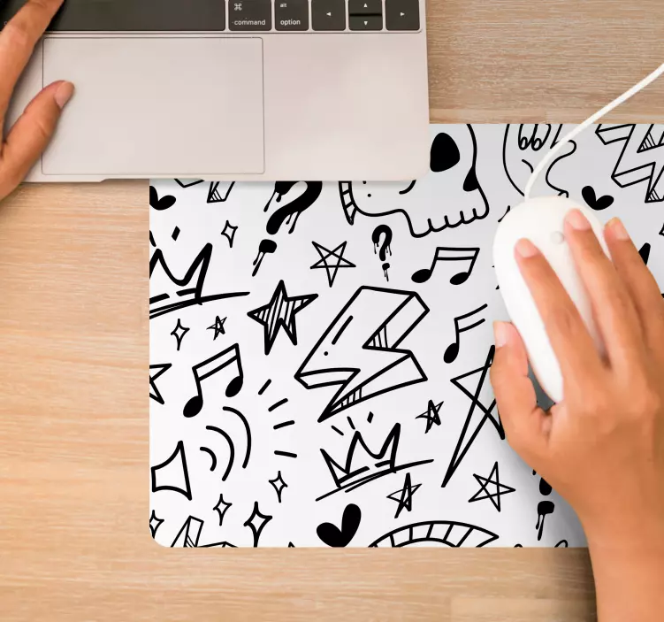 Patronen muismat gestileerde muzikale iconen - TenStickers